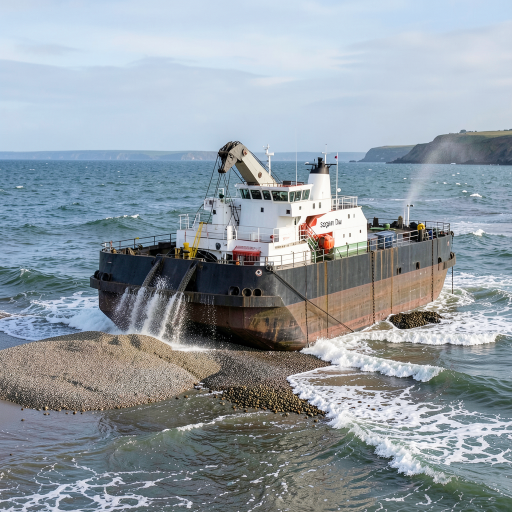 Sospan Dau begins Elmer Beach shingle works between Littlehampton and Bognor Regis